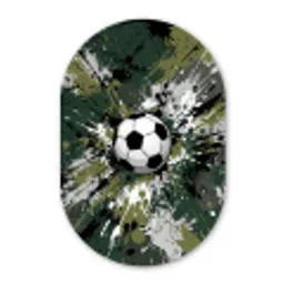 Voetbal - Verf - Spetters - Groen Wandcirkel Ovaal Forex klein -3d