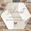 Abstract beige - Sierlijk Naambord Hexagon klein -sfeer2