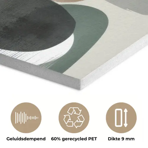 Minimalistisch - Cirkels - Penseelstreken - Beige PET vilt klein -closeup_NL