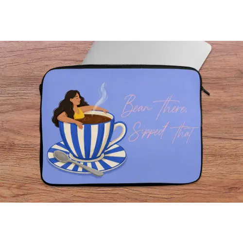 Mok - Koffie - Vrouw - Paars laptophoes neopreen klein -tafel