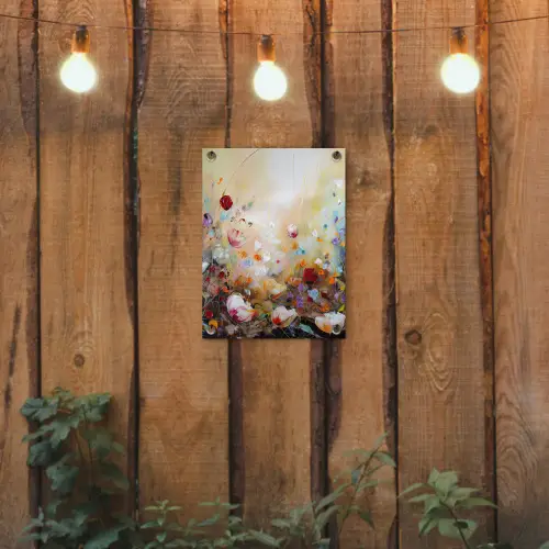 Olieverf - Bloemen - Kleurrijk - Natuur tuinposter los doek klein -sfeer1