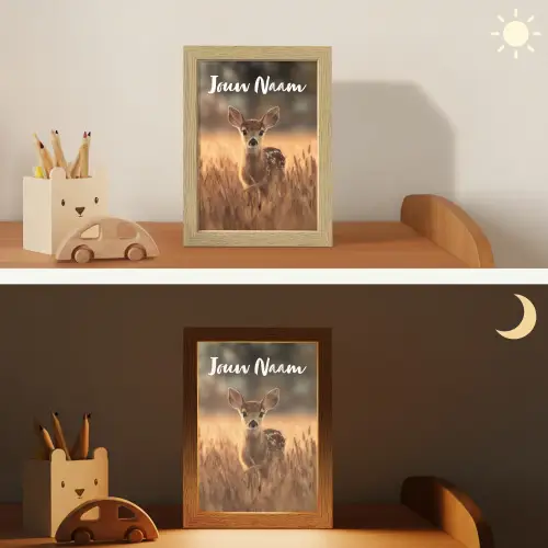 Hert - Graanveld - Bruin Light Box met kabel (Kinderlampje) klein -sfeer3_kind