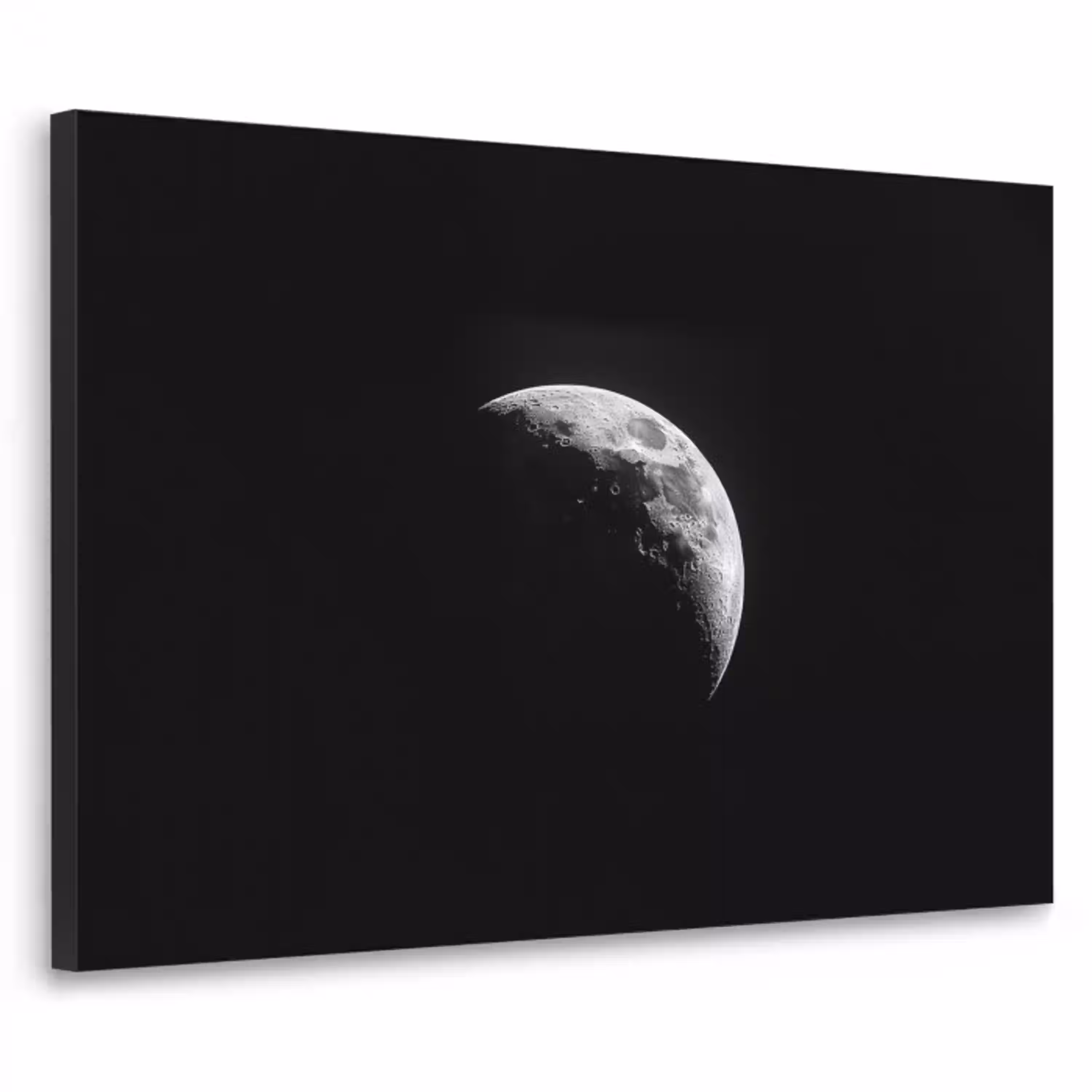 Maan - Hemel - Zwart - Schaduw Textielframe - compleet frame klein -3d