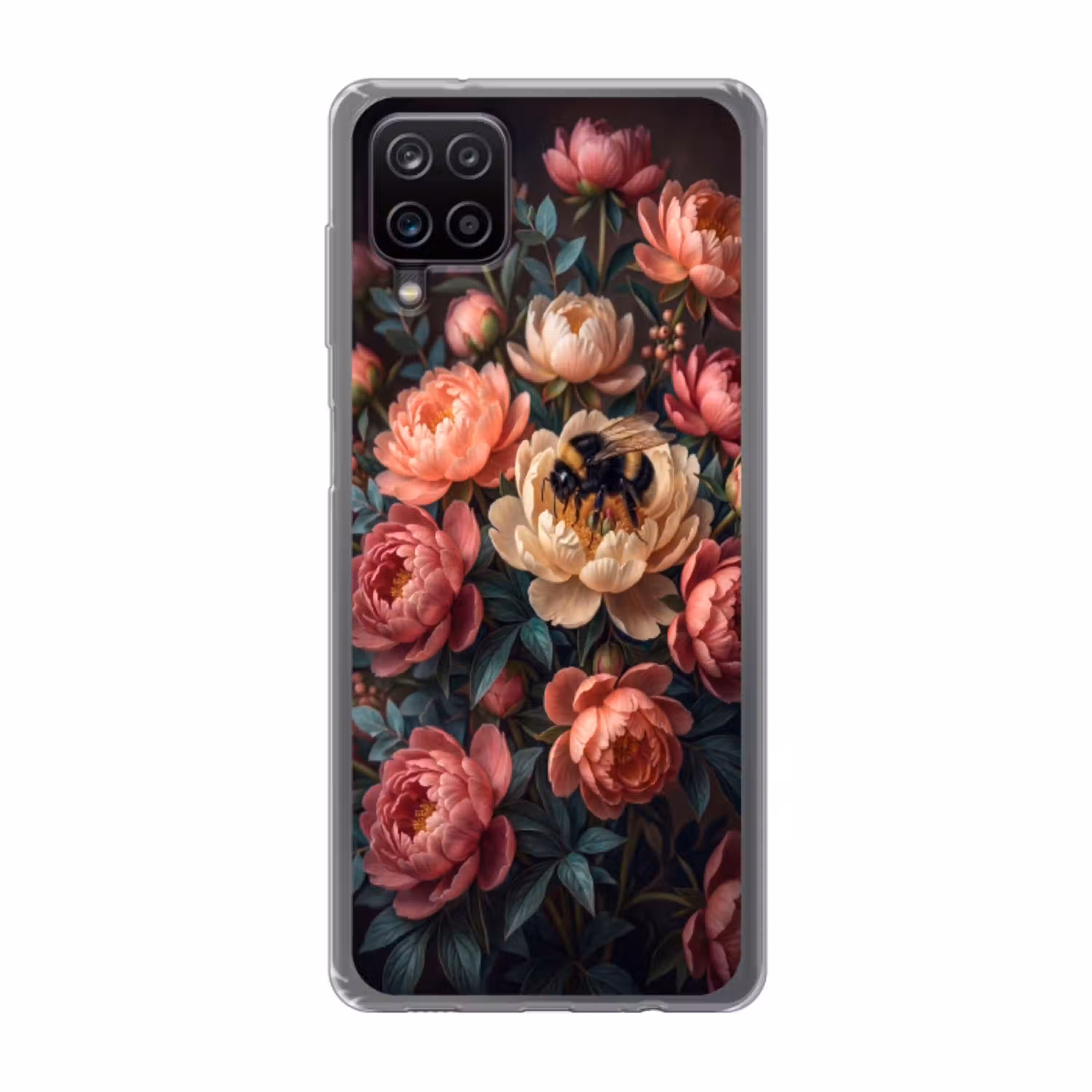 Bloemen - Insect - Natuur - Roze Telefoonhoesje Samsung Galaxy A12 klein -3d