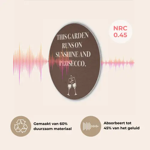 Bruin - Zomer - Quote - Drinken Akoestische PET Vilt - Rond klein -USP_NL