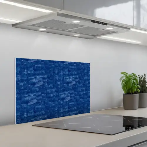 Verf - Strepen - Blauw keuken achterwand spatscherm klein 900 -3d_schuin