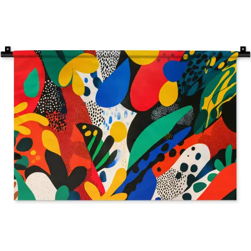 Abstract - Planten - Vormen - Kleurrijk Wandkleed katoen klein -zz3d