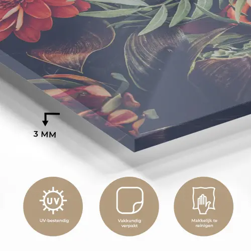 Boeket - Stilleven - Bloemen - Planten - Rood plexiglas 5mm klein -sfeer2