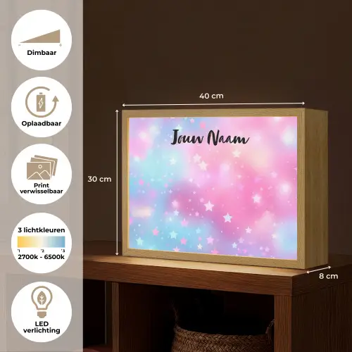 Sterren - Kleuren - Magie Light Box met batterij (Wandlamp kind) middel -USP_websiteoverzichtNL