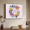 Bloemenkrans - Kleurrijk - Moeder Textielframe zwart klein -sfeer3