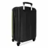 Lederen look grijs groen NBS - Handbagage koffer - Volwassenen Unisex middel -achterkant