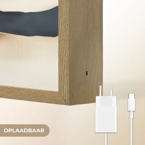 Bergen - Donkerblauw - Landschap Light Box met batterij (Wandlamp) middel -USP_websiteoplaadbaarNL