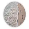 Voetstappen - Vloedlijn - Zee Akoestische PET Vilt - Rond klein -3d