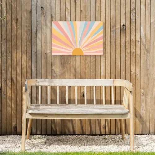 Illustratie - Zon - Pastelkleuren Tuinposter op houten frame 2 cm dik klein -sfeer4