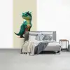 Stekels - Dino - Blauw - Gespierd fotobehang vinyl groot -slaapkamer