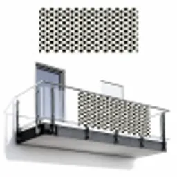 Klassiek - Stippen - Zwart Balkonbeschermer Duitsland klein 596 -3d