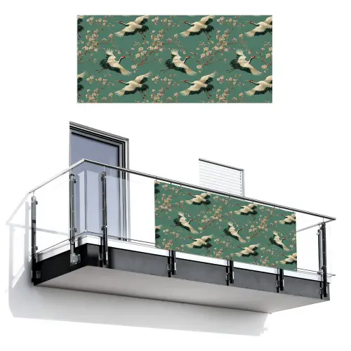 Kersenbloesem - Kraamvogels - Groen Balkonbeschermer Duitsland klein 596 -3d
