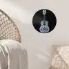 Ukelele - Delfts - Blauw - Muziek Wandcirkel behangsticker klein -sfeer4