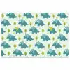 Triceratop - Blauw - Stippen - Boompjes poster papier klein -3d