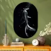 Koi - Vissen - Water - Zwart Wandcirkel Ovaal Glas middel -sfeer2