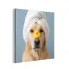 Hond - Badeend - Geel aluminium wit klein -3d