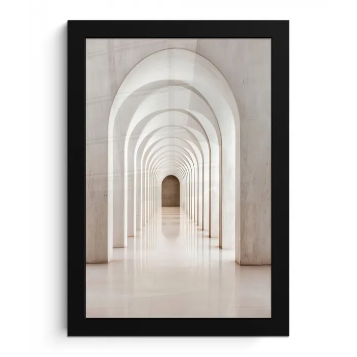 Hal - Bogen - Symmetrisch - Modern fotolijst zwart zonder passe partout klein -3d