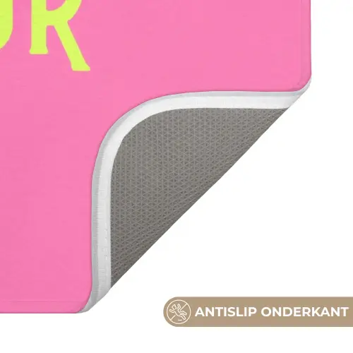 Roze - Groene Bonjour - art-deco Badmat klein -USP_AntislipNL