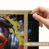 Chimpansee - Aap - dieren - Graffiti - Bril - Koptelefoon - Kleuren Light Box met batterij (Wandlamp) middel -USP_websiteprintNL