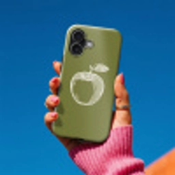 Lijntekening - Appel - Olijfgroen - Blaadje Toughcase MagSafe Apple iPhone 17 klein -Sfeer1V