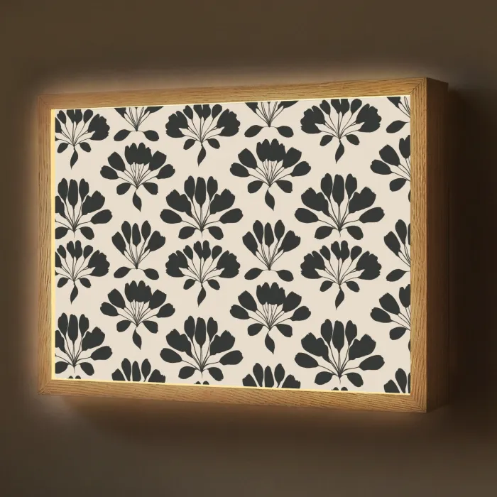 Abstract - Patroon - Zwart Light Box met batterij (Wandlamp) middel 907 -z3d_website