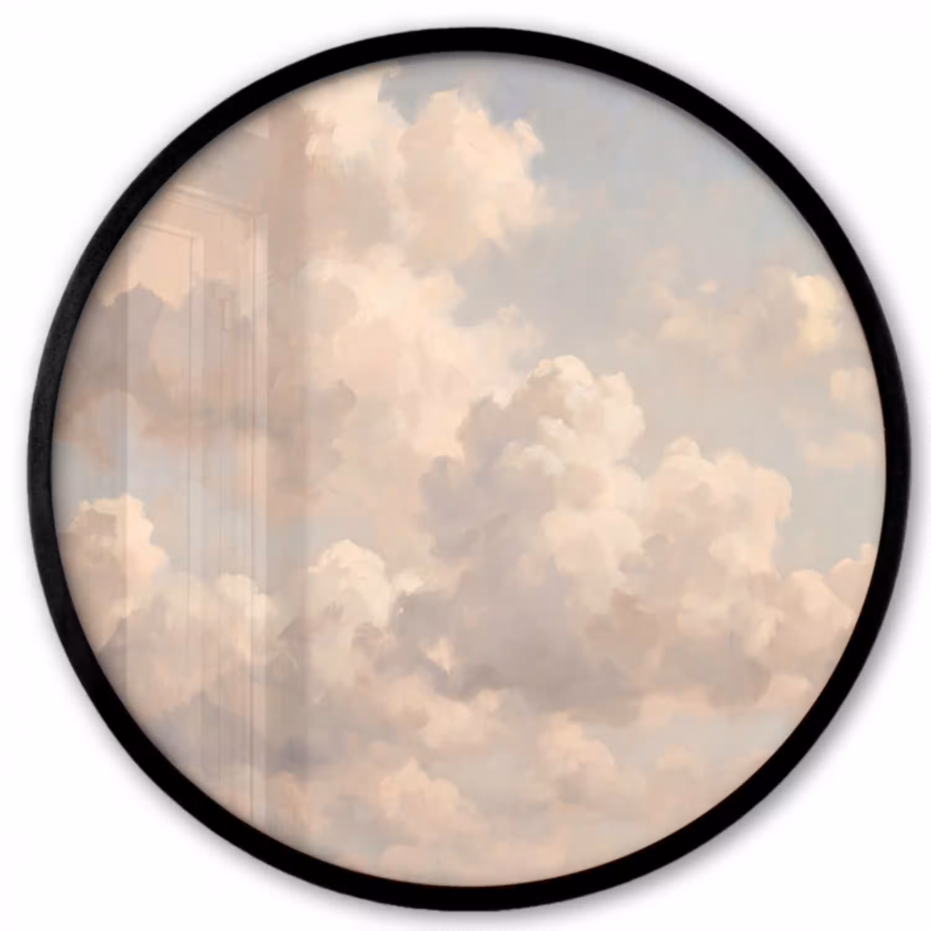 Wolken - Zacht - Natuur - Klassiek - Beige Fotolijst rond zonder passe partout klein -3d