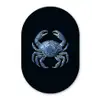 Krab - Delfts blauw - Dieren Wandcirkel Ovaal Glas middel -3d