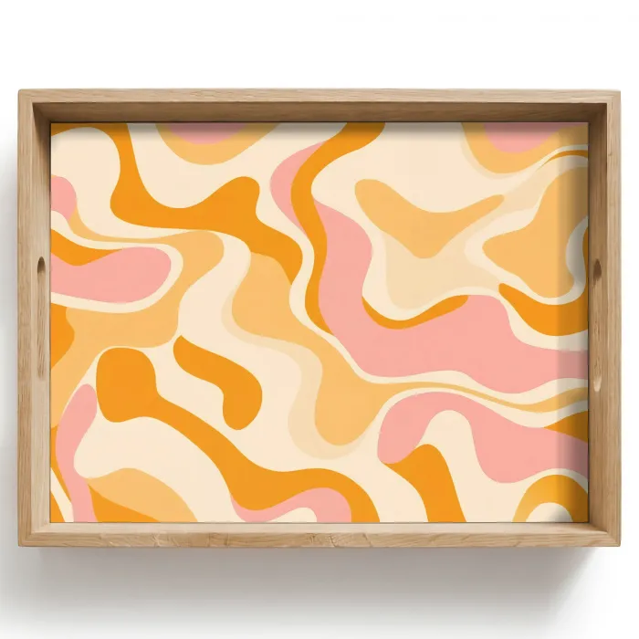 Abstract - Golvend - Oranje Dienblad Rechthoek middel -z3d_shopping