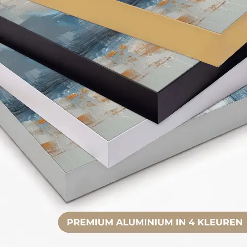 Buddha - Goud - Abstract - Modern Textielframe zwart klein -USP_kleurenNL