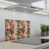 Zomers - Kleurrijk - Patroon - Bloemen keuken achterwand spatscherm klein 900 -3d_schuin