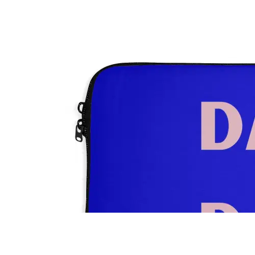Blauw - Daddy's - Blokletters laptophoes neopreen klein -detail