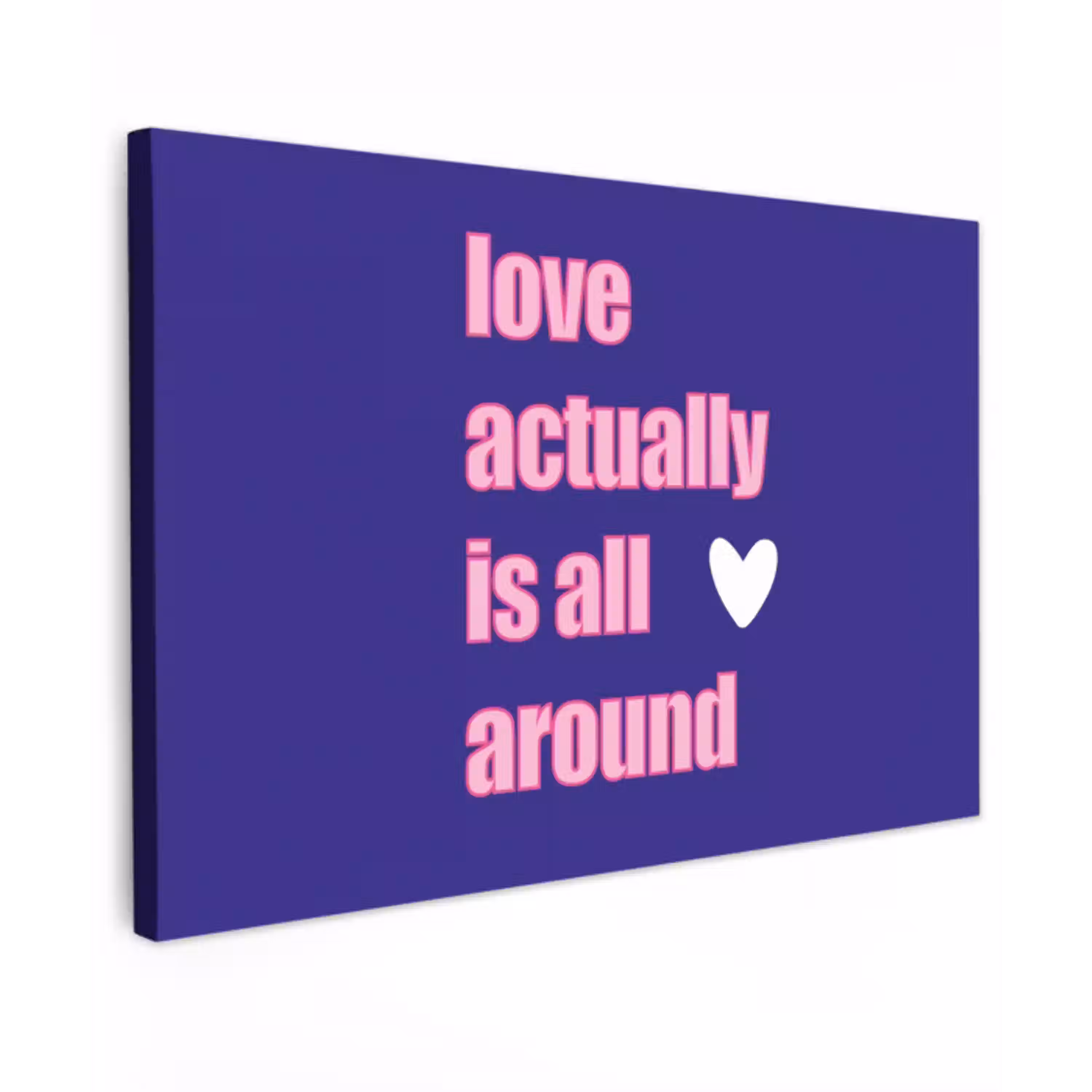 Tekst - Valentijn - Love - Blauw canvas 2cm klein -z3d