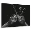 Whiskyglazen - Ijs - Spetters - Zwart Textielframe - compleet frame klein -3d
