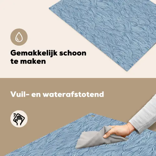 Golven - Ritmisch - Blauw Inductie beschemer met haakjes klein 777 -ky-schoon-nl