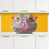 Kameleon - Kauwgom - Kleurrijk keuken achterwand 2 middel -3d