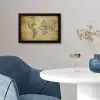 Wereldkaart - Vintage - Antiek - Bruin - Papier fotolijst zwart zonder passe partout klein -sfeer4