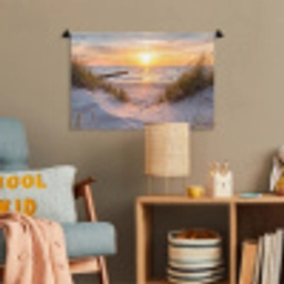 Strand - Zonsondergang - Natuur - Landschap Wandkleed katoen klein -wsfeer4_kind