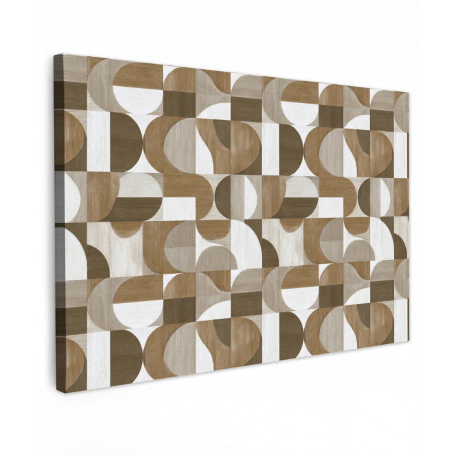 Abstract - Retro - Bruin Tuinposter op houten frame 2 cm dik klein 845 -3d