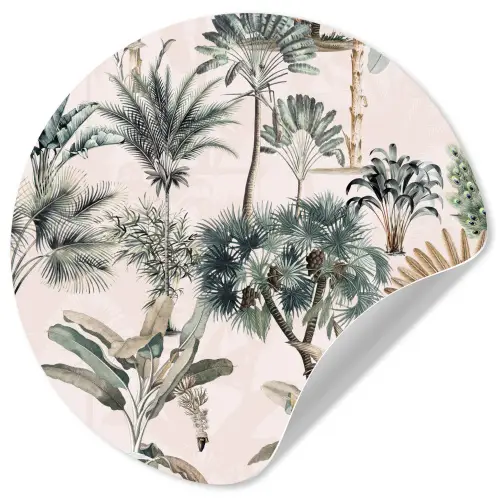 Bladeren - Monstera - Jungle - Tropical Wandcirkel behangsticker klein -3d