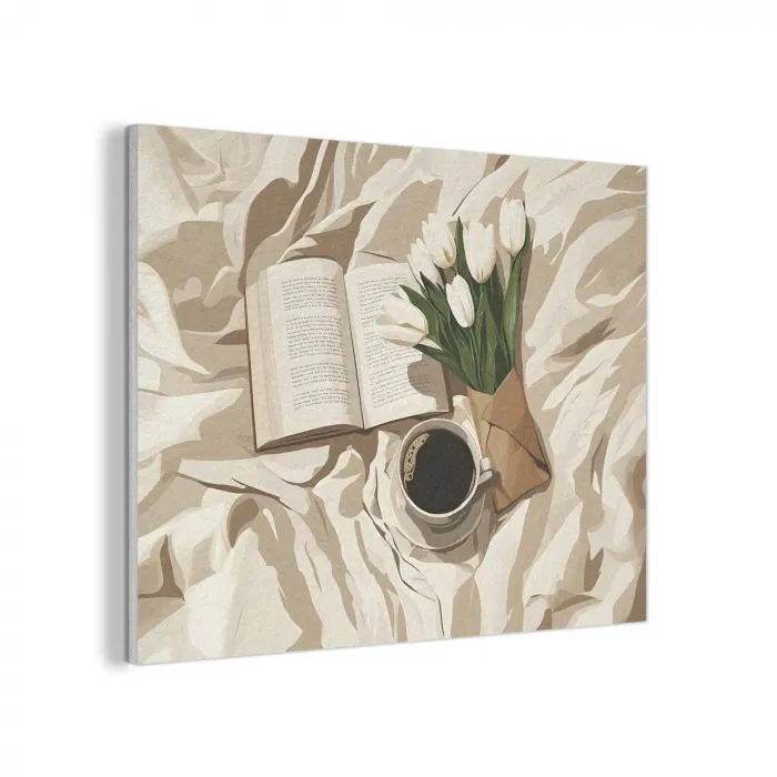 Boek - Illustratie - Tulpen - Koffie PET vilt klein -3d