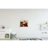 Kerst - Kerstman - Winter - Open Haard textielposter latten blank klein -kinderkamer
