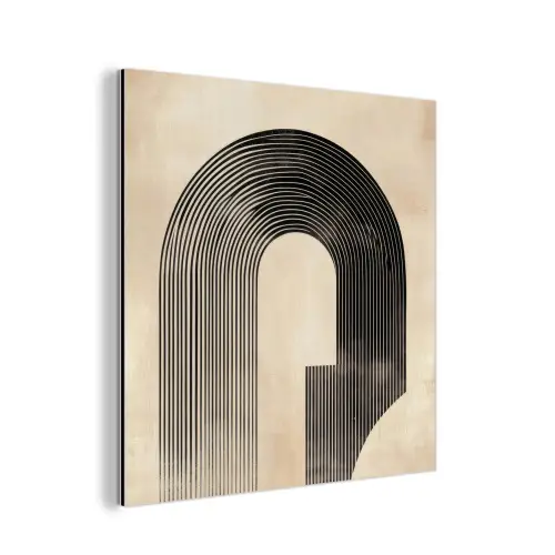 Boog -  Strepen - Minimalistisch - Zwart aluminium wit klein -3d