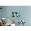 Zuilen - Sierlijke - Deur - Blauw Muursticker klein -plant