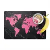 Wereldkaart - Roze - Marmer Placemat vinyl groot -zzzproduct_Kitchenyeah-website