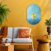 Bubbels - Badeend - Geel Wandcirkel Ovaal Forex klein -sfeer4